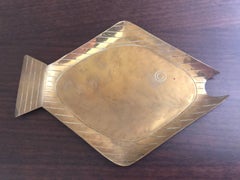 Oswaldo Guayasamin Brass Fish Vide Poche Tray