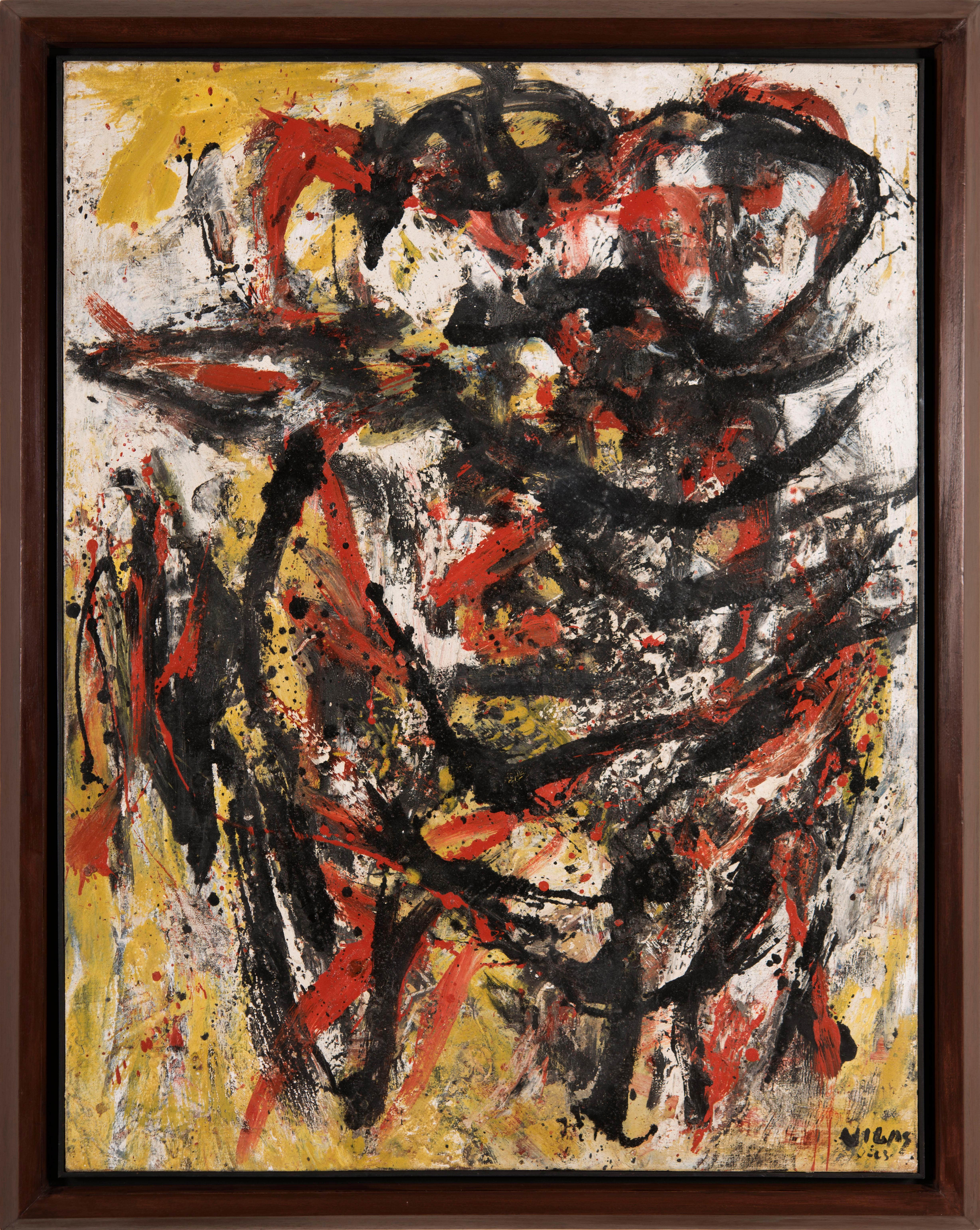 Oswaldo Vigas, Terricola, 1963, Öl auf Leinwand, 116 x 90 cm, 45,6 x 35,4 Zoll. im Angebot 1
