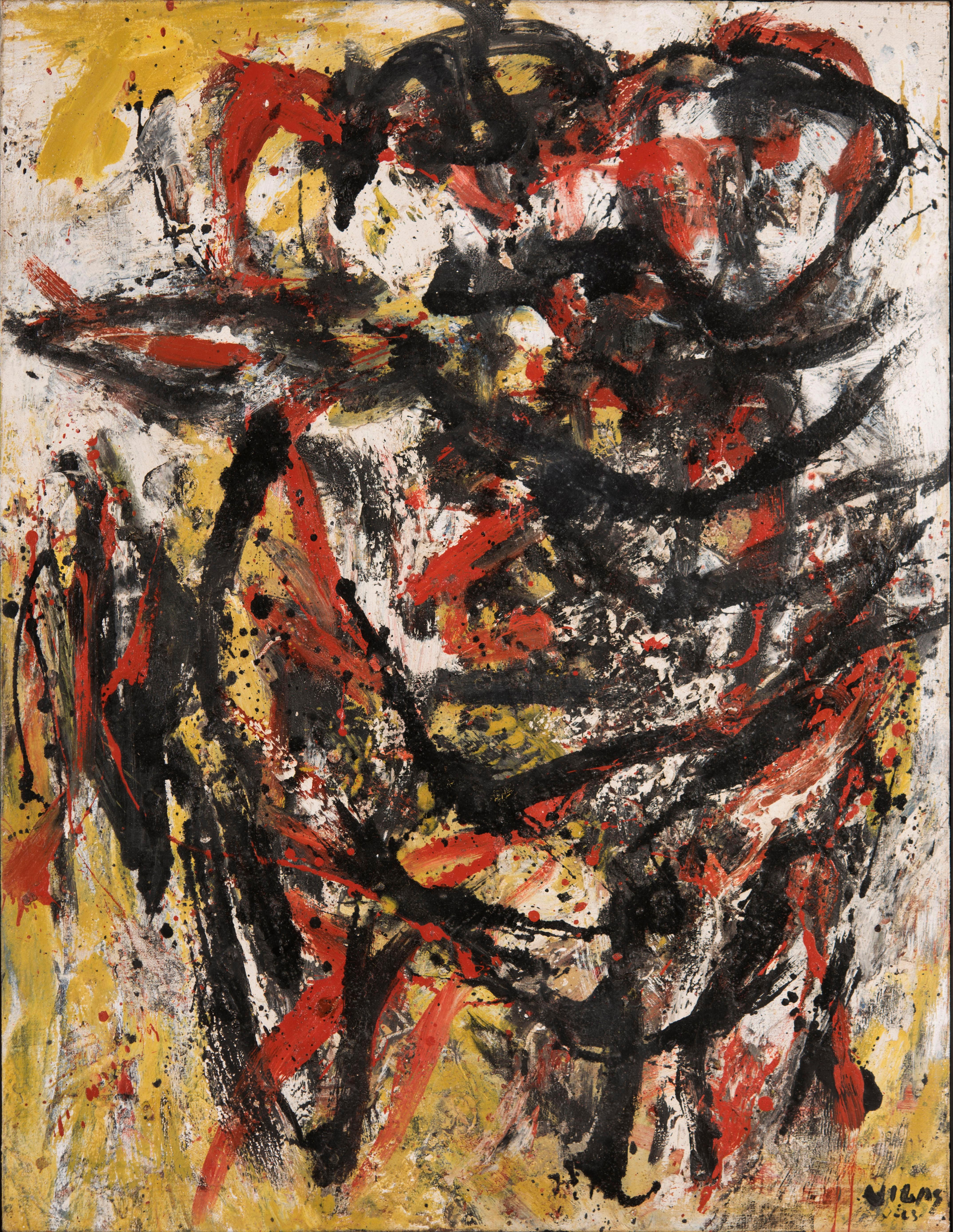 Oswaldo Vigas, Terricola, 1963, Huile sur toile, 116 x 90 cm, 45,6 x 35,4 pouces.