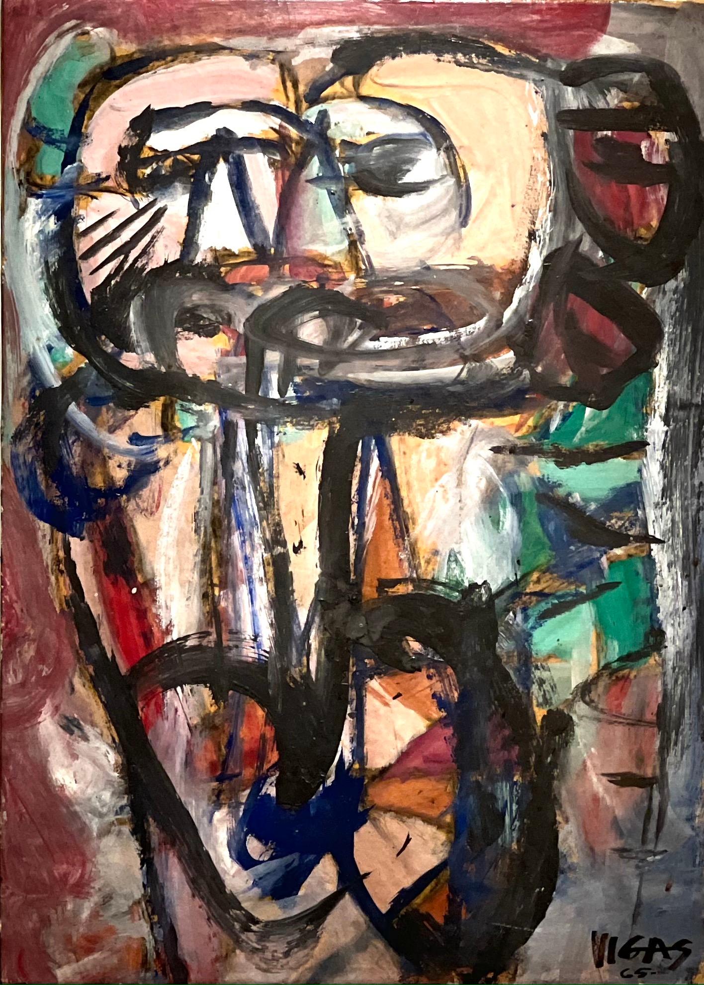 Oswaldo Vigas Abstract Painting – Ohne Titel, 1965