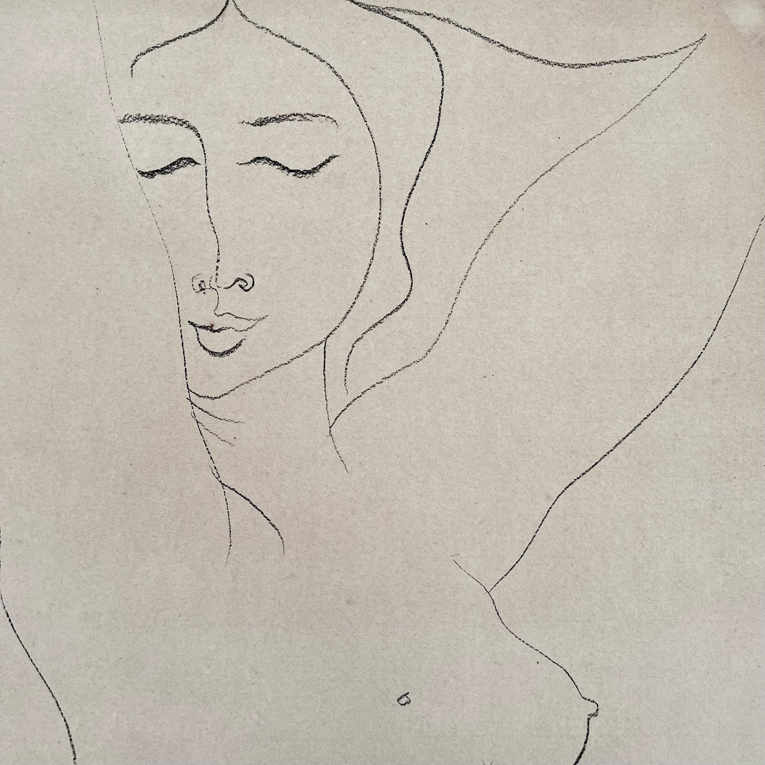 Ota Janeček (1919 - 1996) Desnudo recostado con los brazos levantados cica 1940 Art Decó en venta
