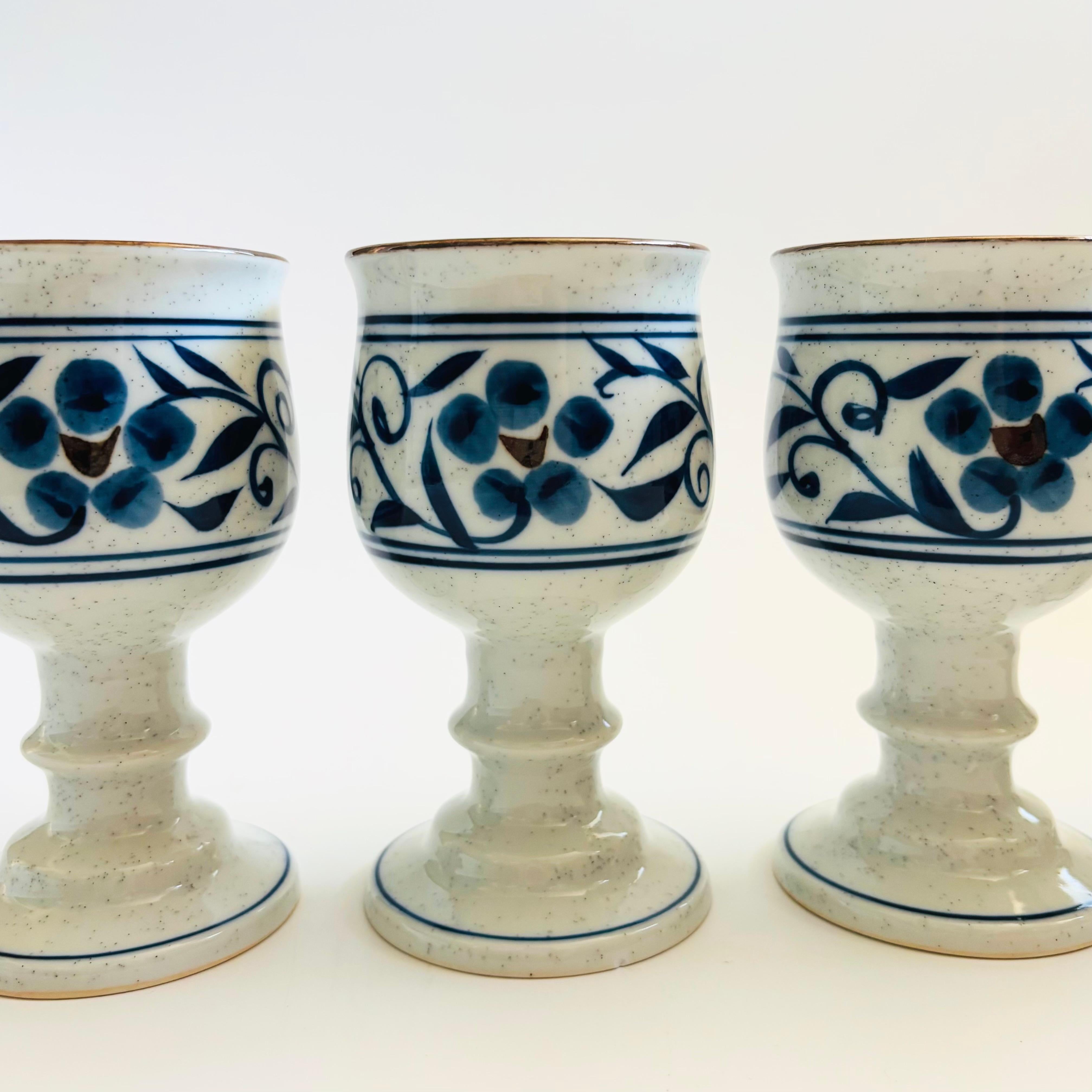 Bohemian Otagiri Hacienda Pottery Goblets - Set of 4 For Sale