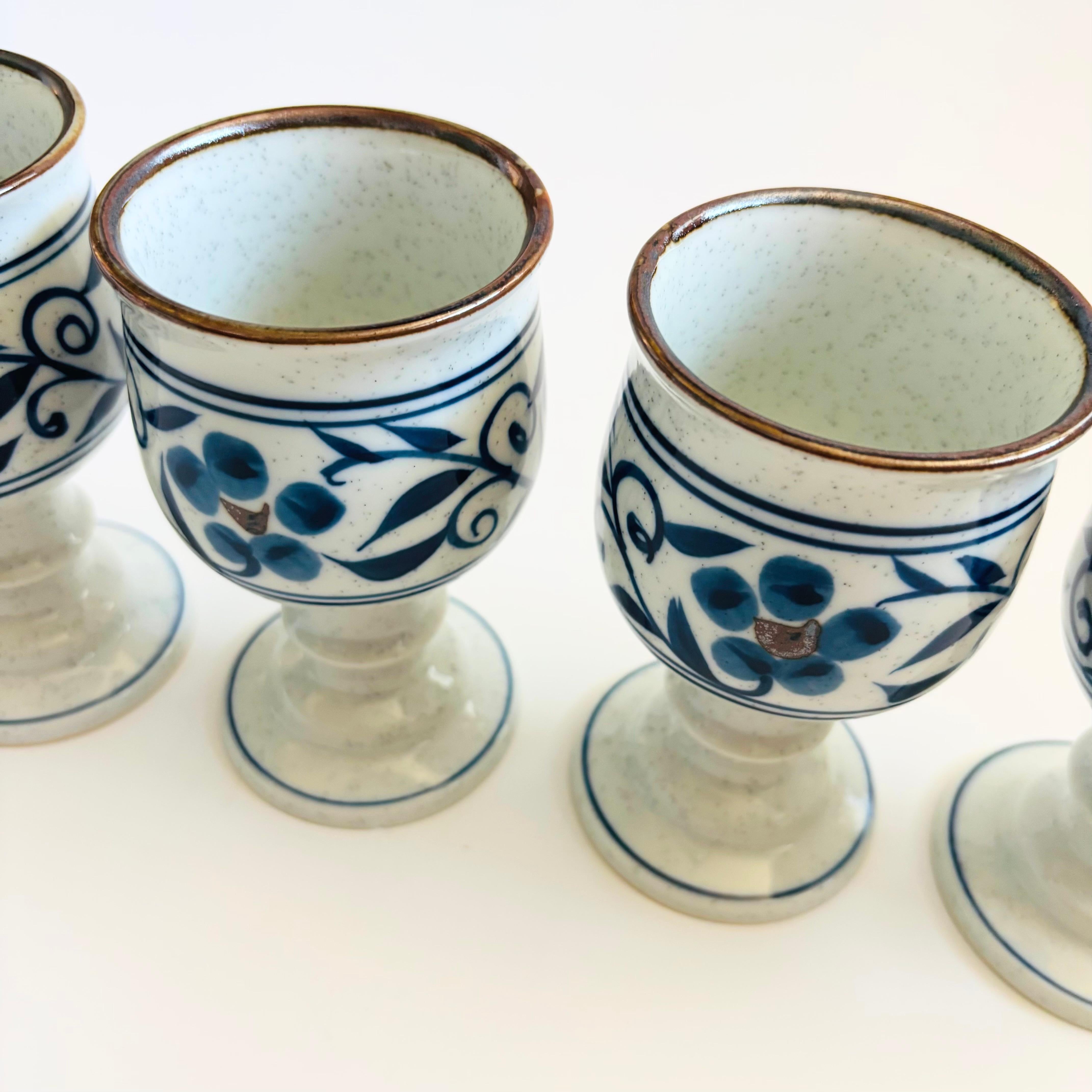 Japanese Otagiri Hacienda Pottery Goblets - Set of 4 For Sale