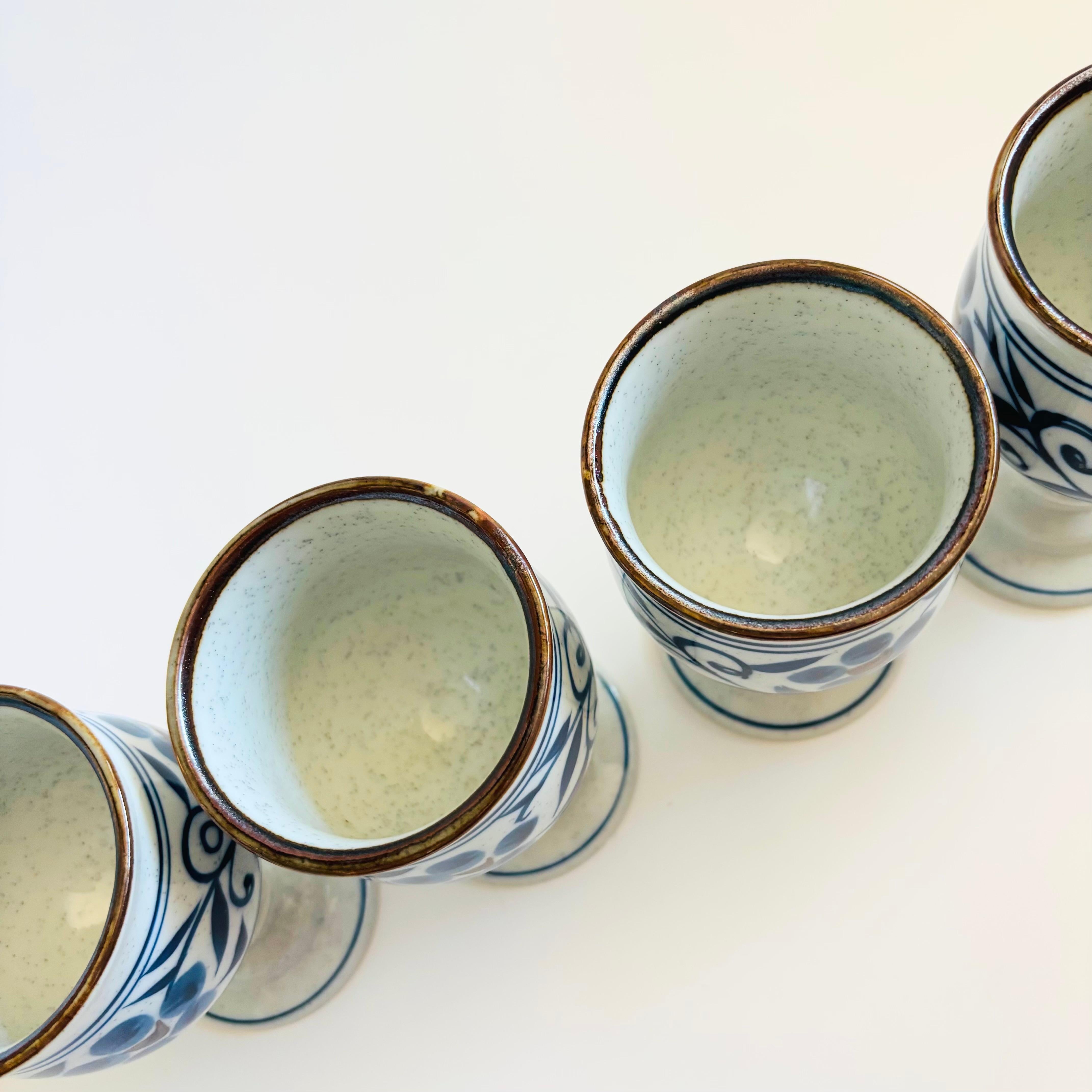 Otagiri Hacienda Pottery Goblets - Set of 4 In Good Condition For Sale In Fairfield, CA