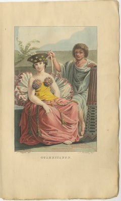 Otaheite Tahiti Couple in Native Dress – Hand-Colored Ethnographic Print, 1807
