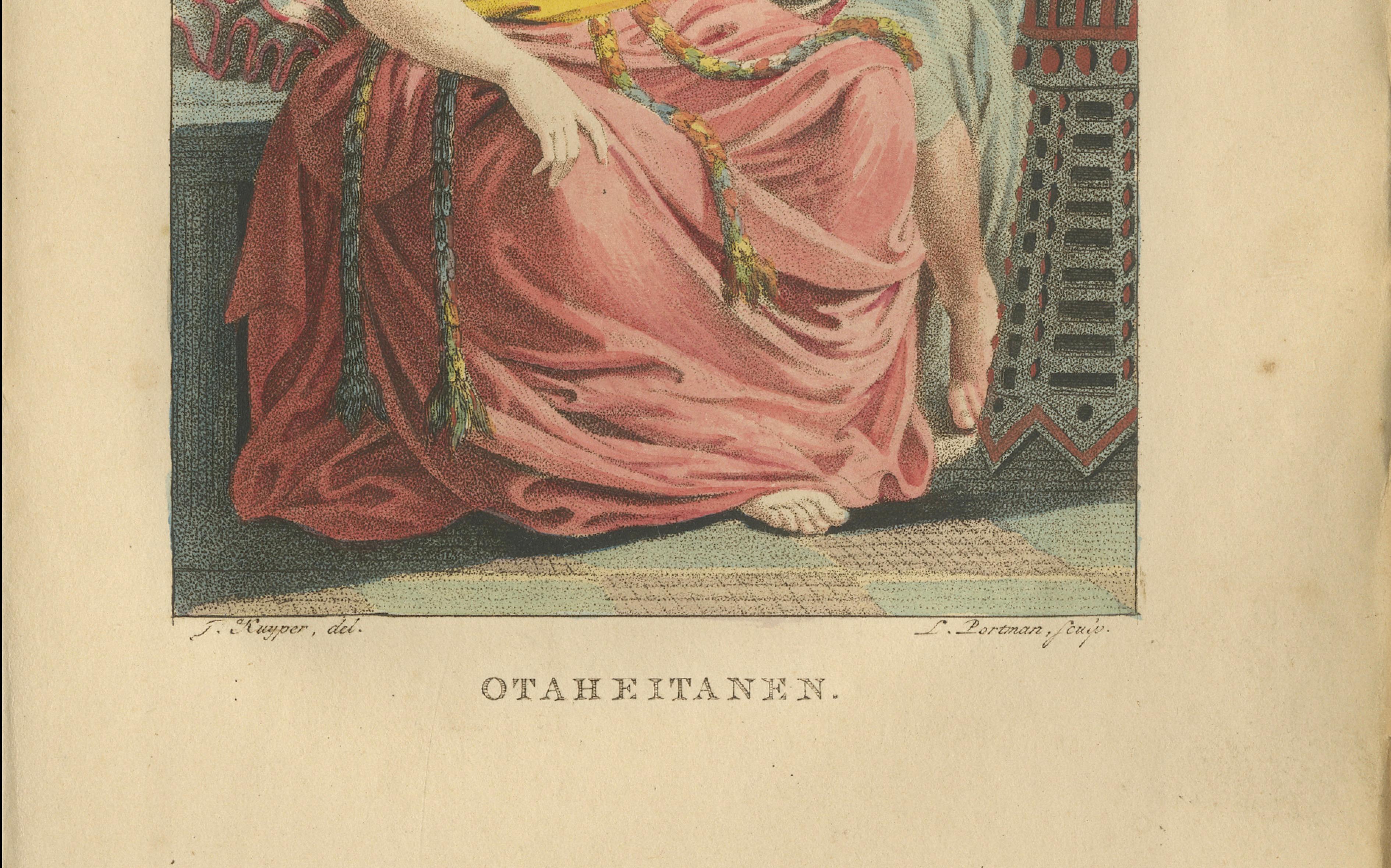 Otaheite Tahiti Couple in Native Dress – Hand-Colored Ethnographic Print, 1807