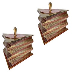 Otar Stacked Brass and Copper Box, Pair