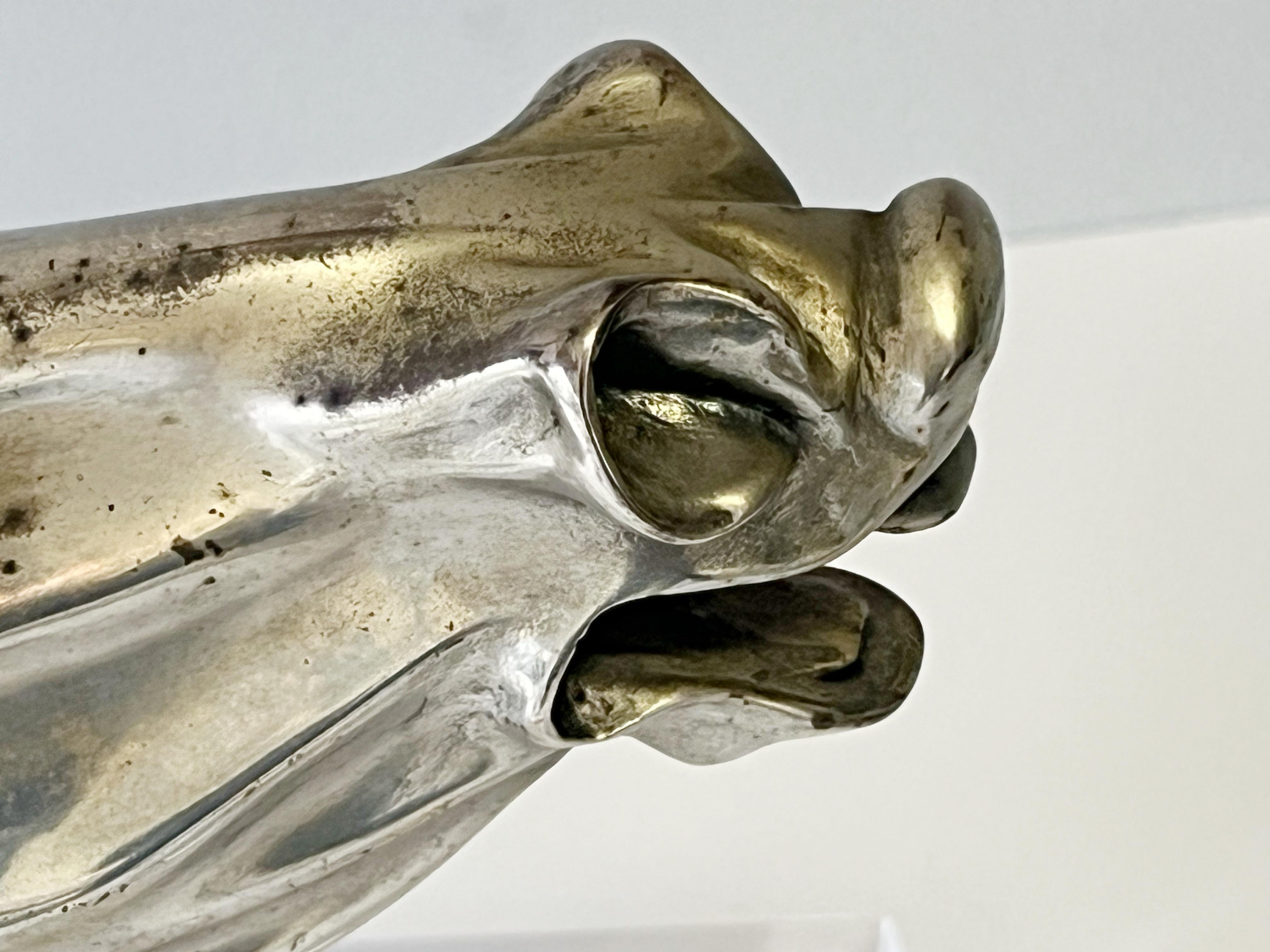 Lampada da tavolo a cavallo grande in argento di Otavianni in vendita 6