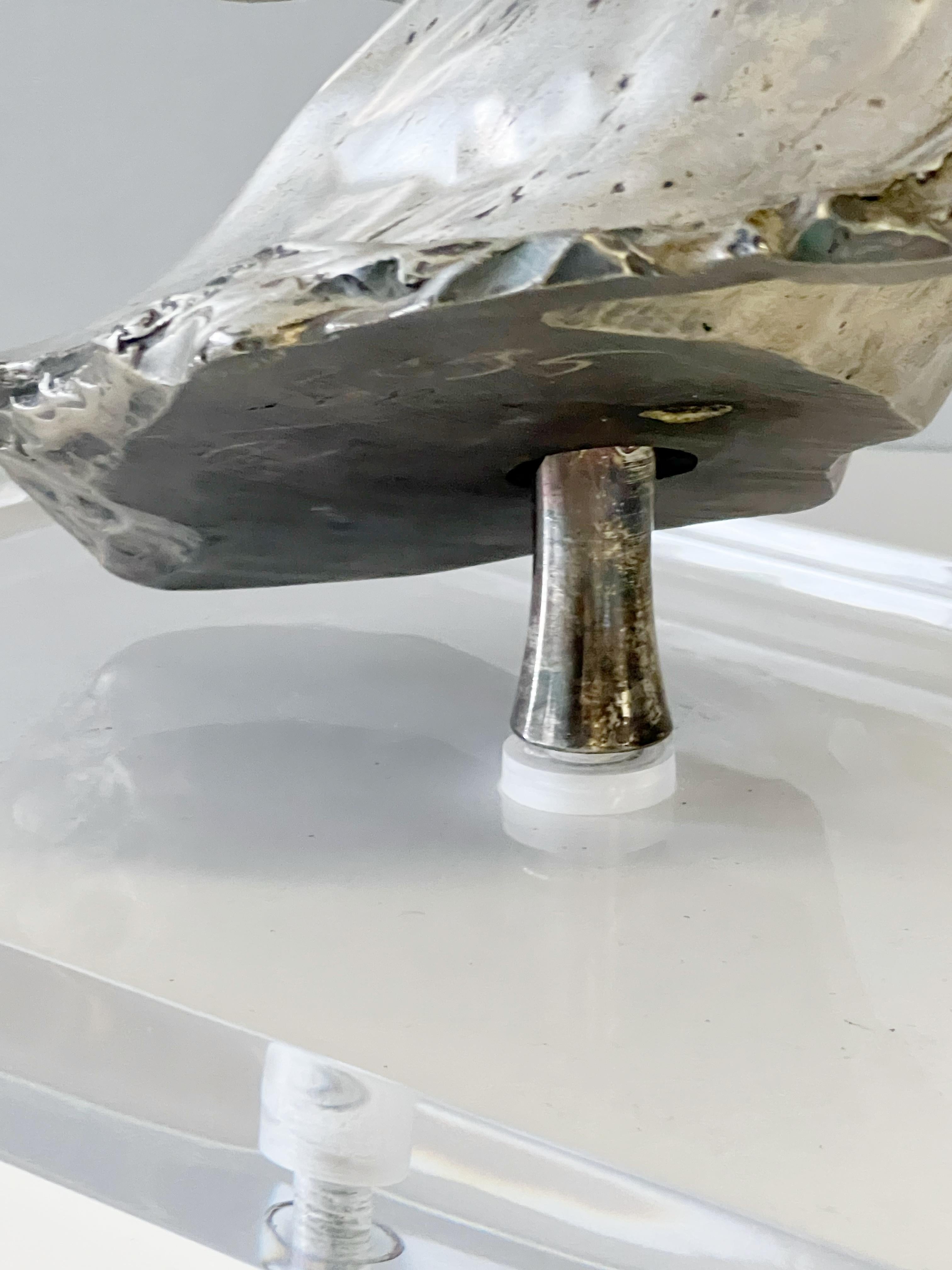 Lampada da tavolo a cavallo grande in argento di Otavianni in vendita 3