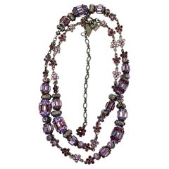 Collana di perline di Otazu in cristalli viola e argento sterling