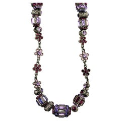 Collana di perline di Otazu in cristalli viola e argento sterling