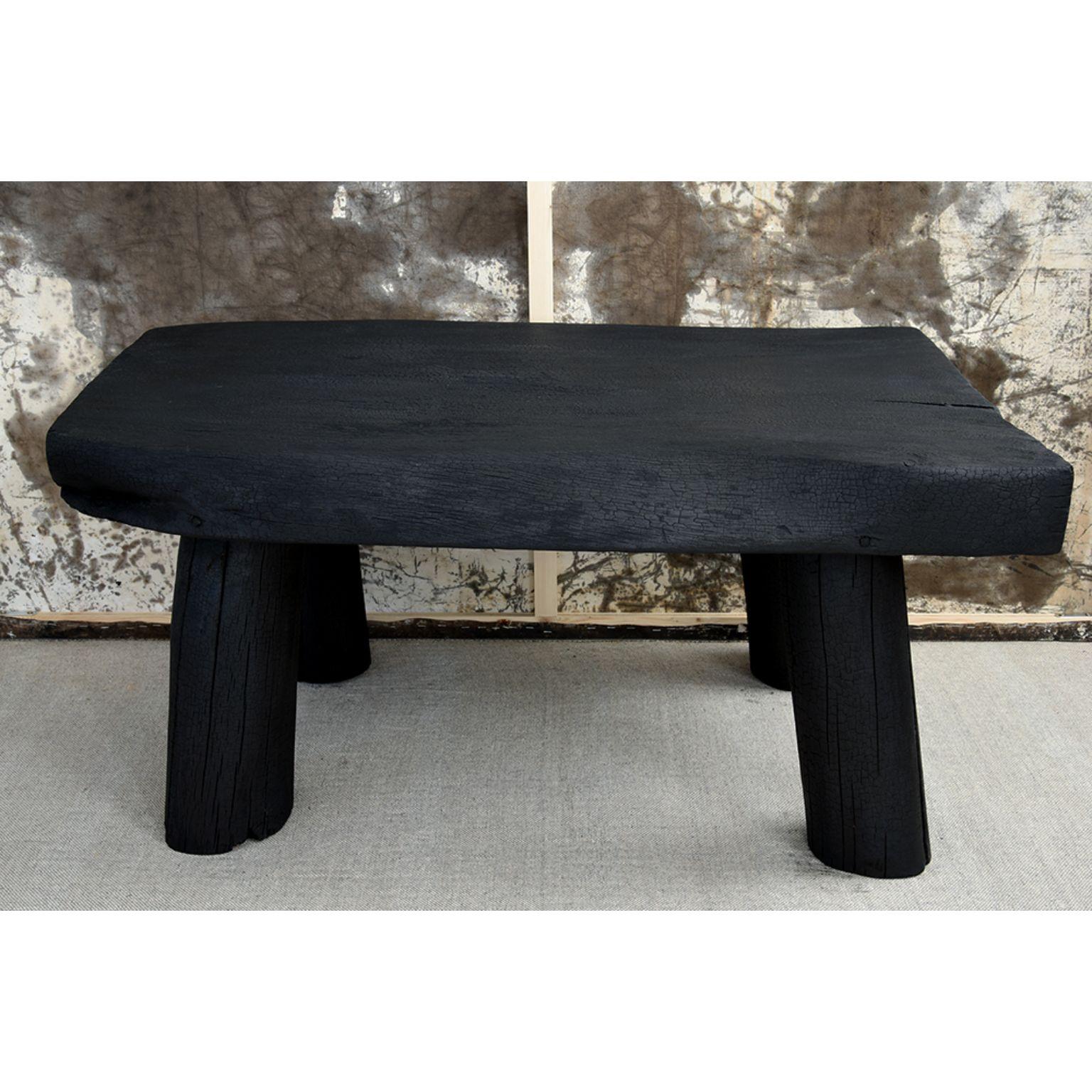 OTB.01 coffee table by Sebastien Krier + Bois Brulé
Dimensions: D95 x W60 x H43 cm
Materials: wood

All these pieces are unique, they are mottled, modified, refined and
burnt according to the Japanese technique SHOU-SUGI-BAN. With treatment in