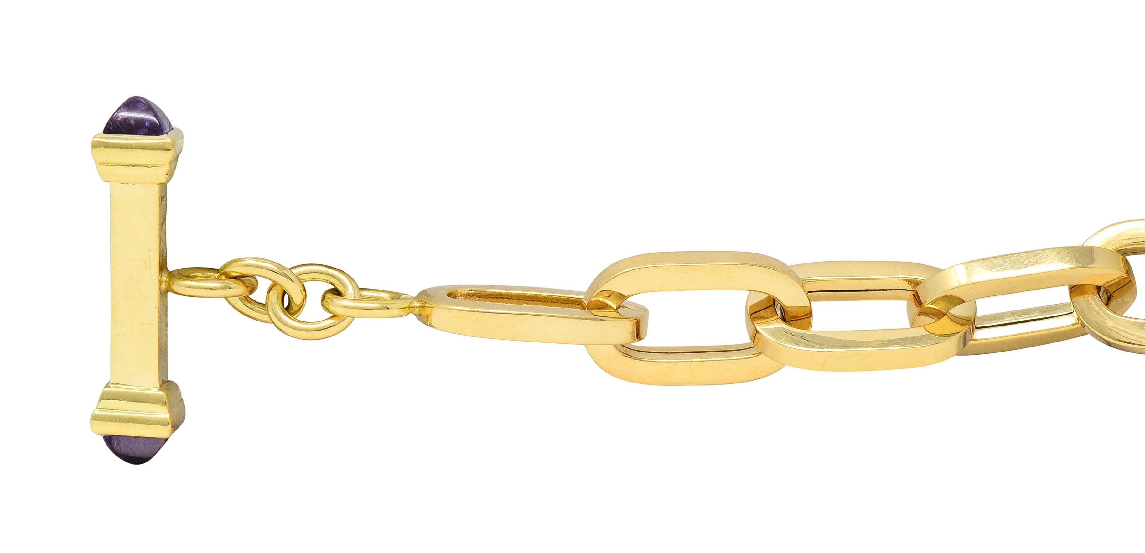 da uomo o donna OTC 1990 Ametista in oro giallo 18 carati - Catena vintage A Link in vendita