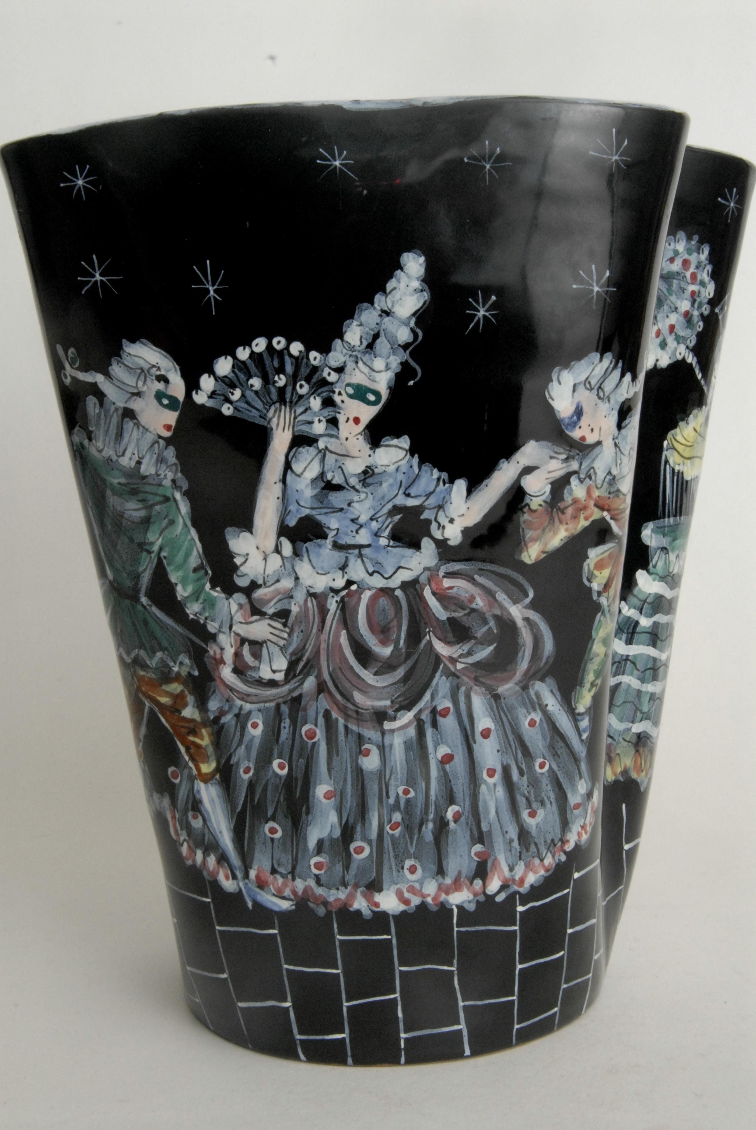 Otello Rosa, entworfene San Polo Venezia, Italien, Carnivale-Vase, 1955 im Angebot 4