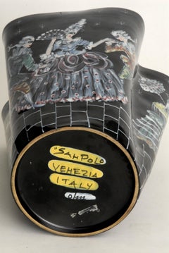 Otello Rosa Designed San Polo Venezia Italy Carnivale Vase, 1955