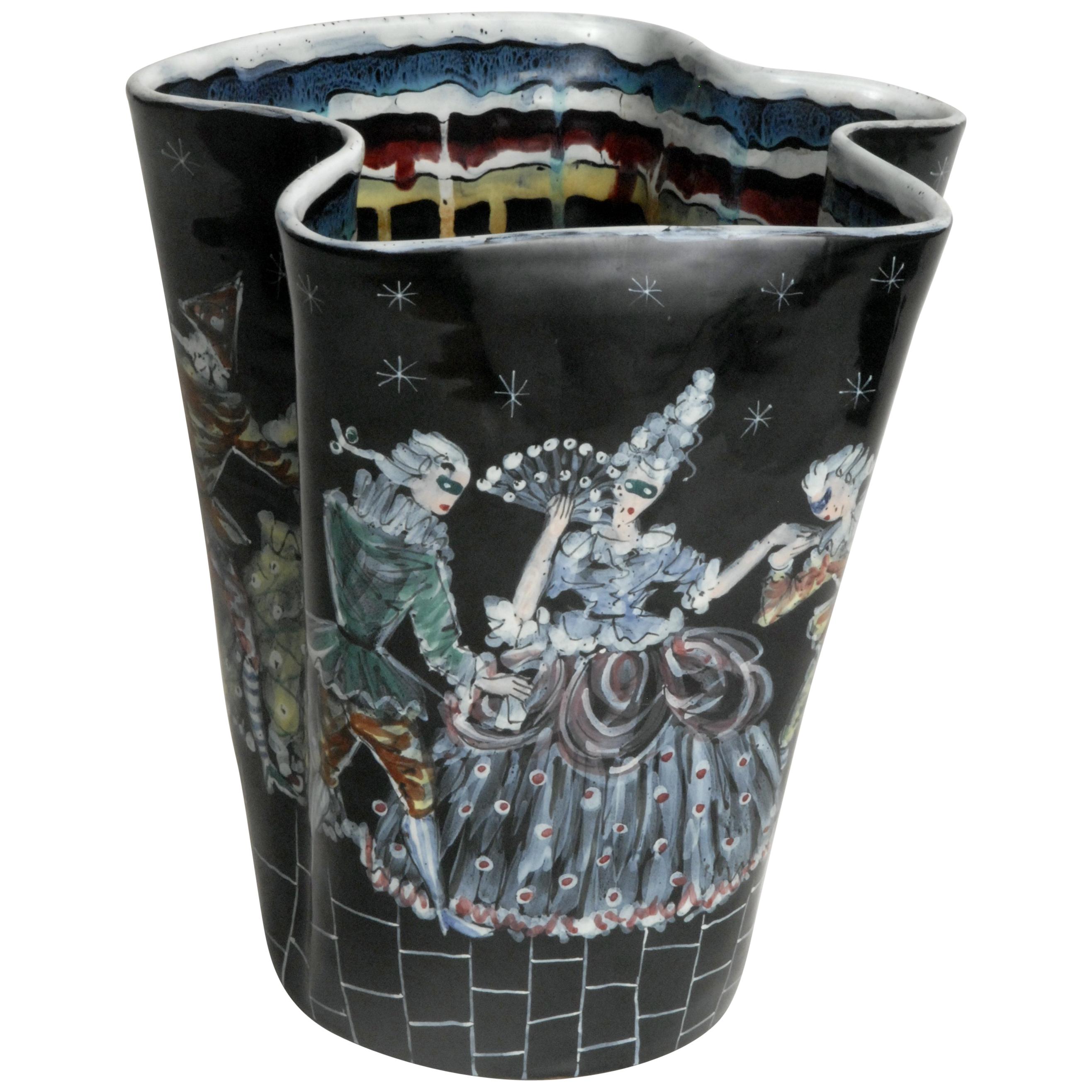 Otello Rosa, entworfene San Polo Venezia, Italien, Carnivale-Vase, 1955