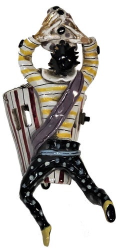 Otello Rosa Italian Mid-Century Modern Ceramic Sconce & Wall Art, ca. 1950s