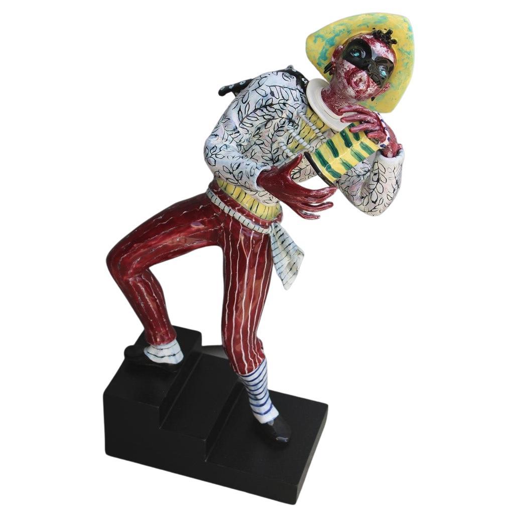 Otello Rosa, venezianische Karnevalsmaske Pantalone-Skulptur fr San Polo, 1950er Jahre