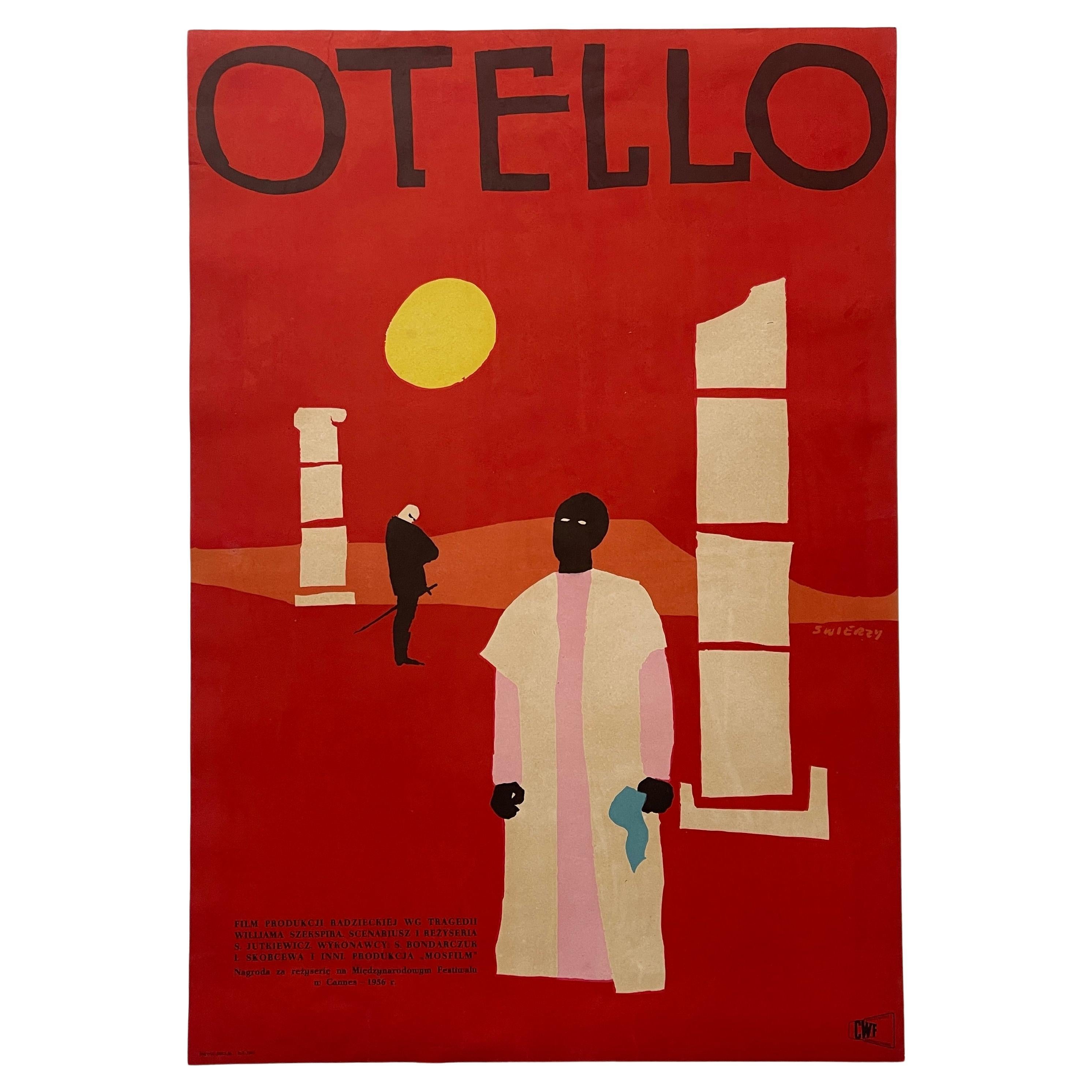Otello, Antiguo cartel de cine polaco de Waldemar Swierzy, 1956