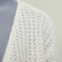 OTEME 2023 Puffed Cardigan off white loose mohair blend casual winter knitwear