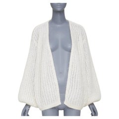 OTEME 2023 Puffed Cardigan off white loose mohair blend casual winter knitwear