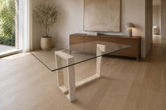 Oteyza Dining Table Italian Roman Travertine Marble by Joaquín Moll Meddel Spain