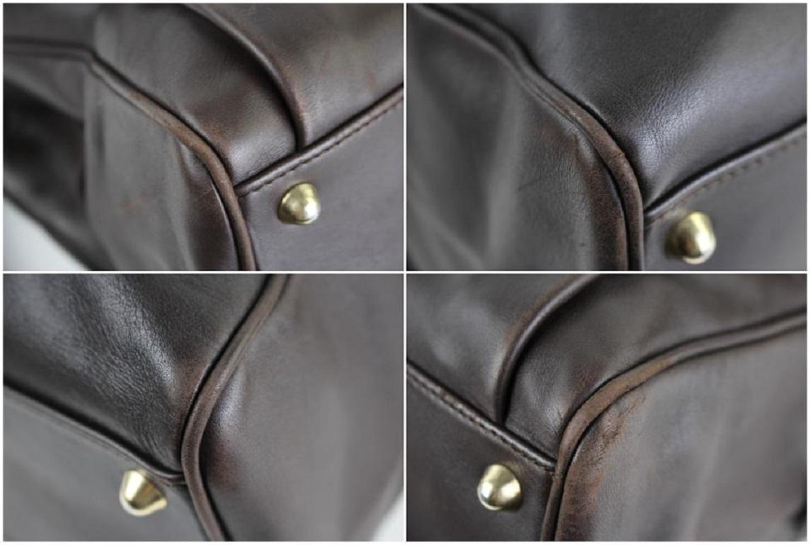 Other Briefcase Satchel 2way 99mt32 Dark Brown Leather Messenger Bag For Sale 5