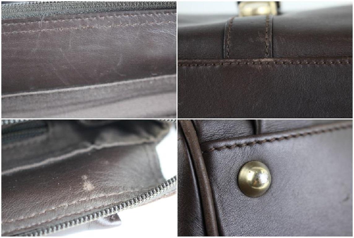 Other Briefcase Satchel 2way 99mt32 Dark Brown Leather Messenger Bag For Sale 6