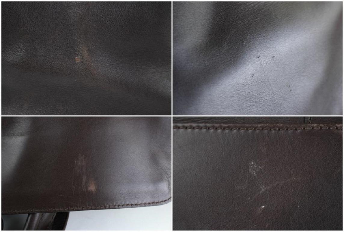 Other Briefcase Satchel 2way 99mt32 Dark Brown Leather Messenger Bag For Sale 7