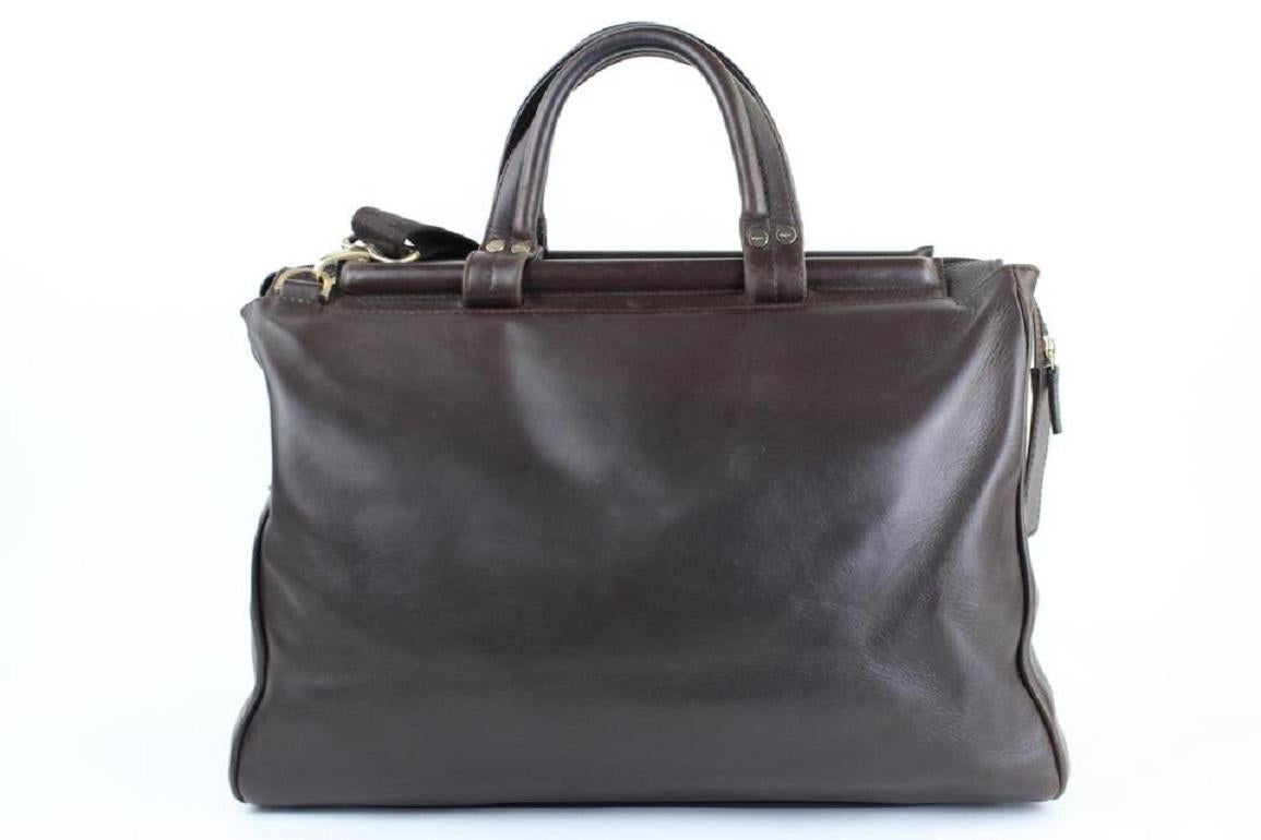 Other Briefcase Satchel 2way 99mt32 Dark Brown Leather Messenger Bag For Sale 1