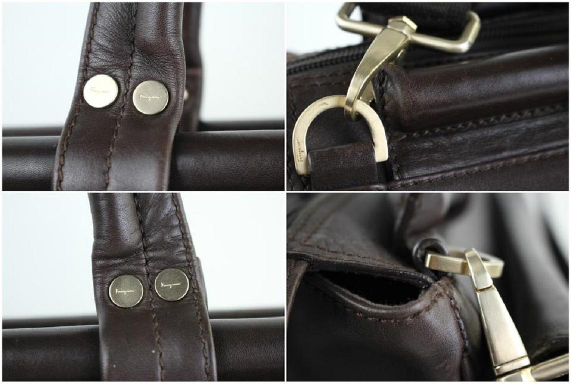 Other Briefcase Satchel 2way 99mt32 Dark Brown Leather Messenger Bag For Sale 2