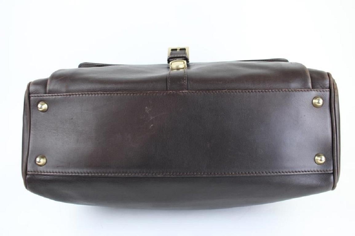 Other Briefcase Satchel 2way 99mt32 Dark Brown Leather Messenger Bag For Sale 4