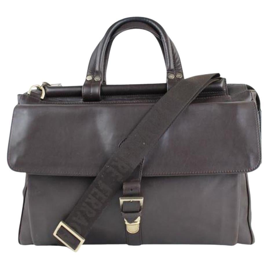 Other Briefcase Satchel 2way 99mt32 Dark Brown Leather Messenger Bag For Sale