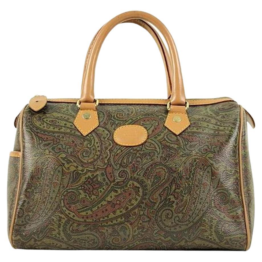 Other David Barbosa Green Paisley Boston Bag 21M719 For Sale