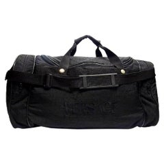 Vintage Other Duffle with Strap 237480 Black Nylon Weekend/Travel Bag