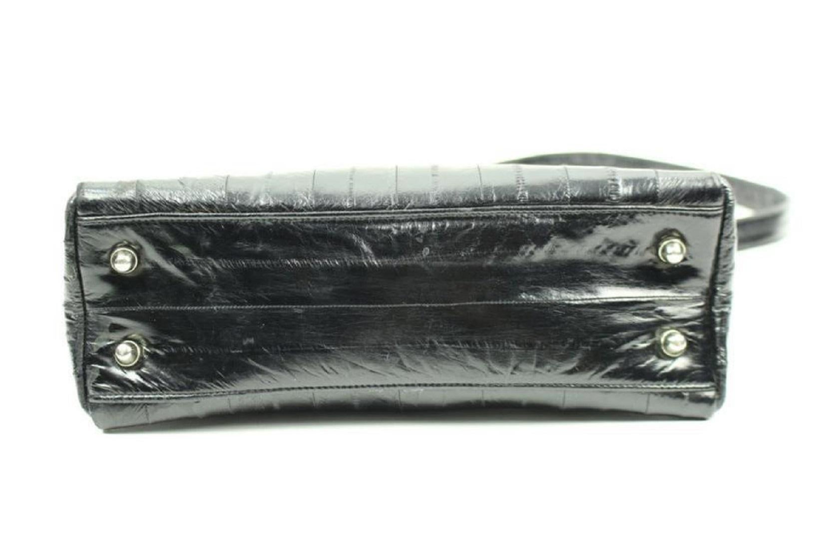 Other Lsslm1 Black Eel Skin Leather Shoulder Bag 6
