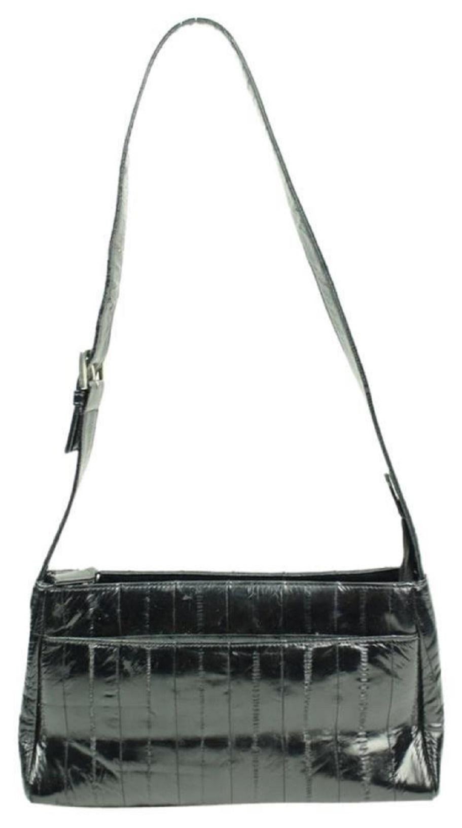 Other Lsslm1 Black Eel Skin Leather Shoulder Bag 1
