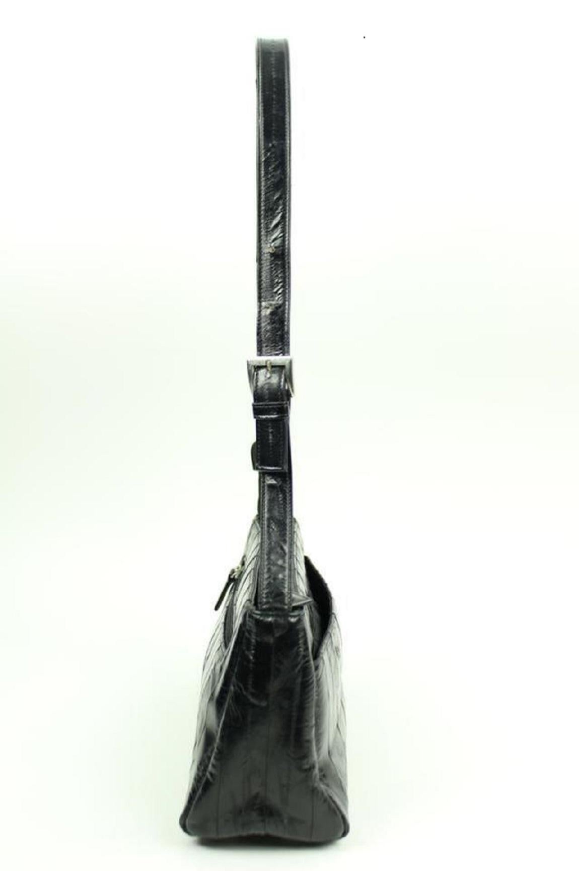 Other Lsslm1 Black Eel Skin Leather Shoulder Bag 2