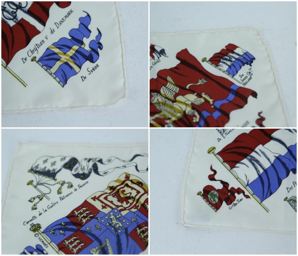 Beige Other Multicolor Flag Silk 90cm 36hj917 Scarf/Wrap For Sale