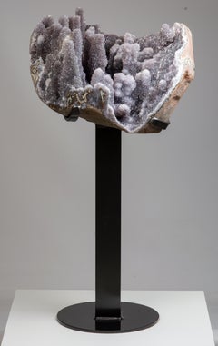 Grey-Lilac Druze Amethyst quartz Sculpture Decorative object table Top