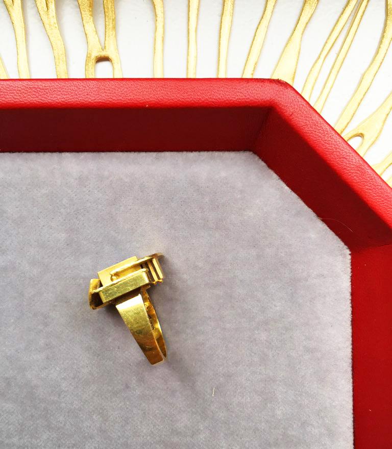 Modernistischer Ring aus Lapislazuli und Gold von Othmar Zschaler für Damen oder Herren im Angebot
