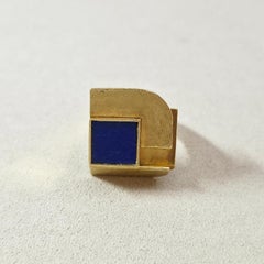 Othmar Zschaler Lapis Lazuli and Gold Modernist Ring