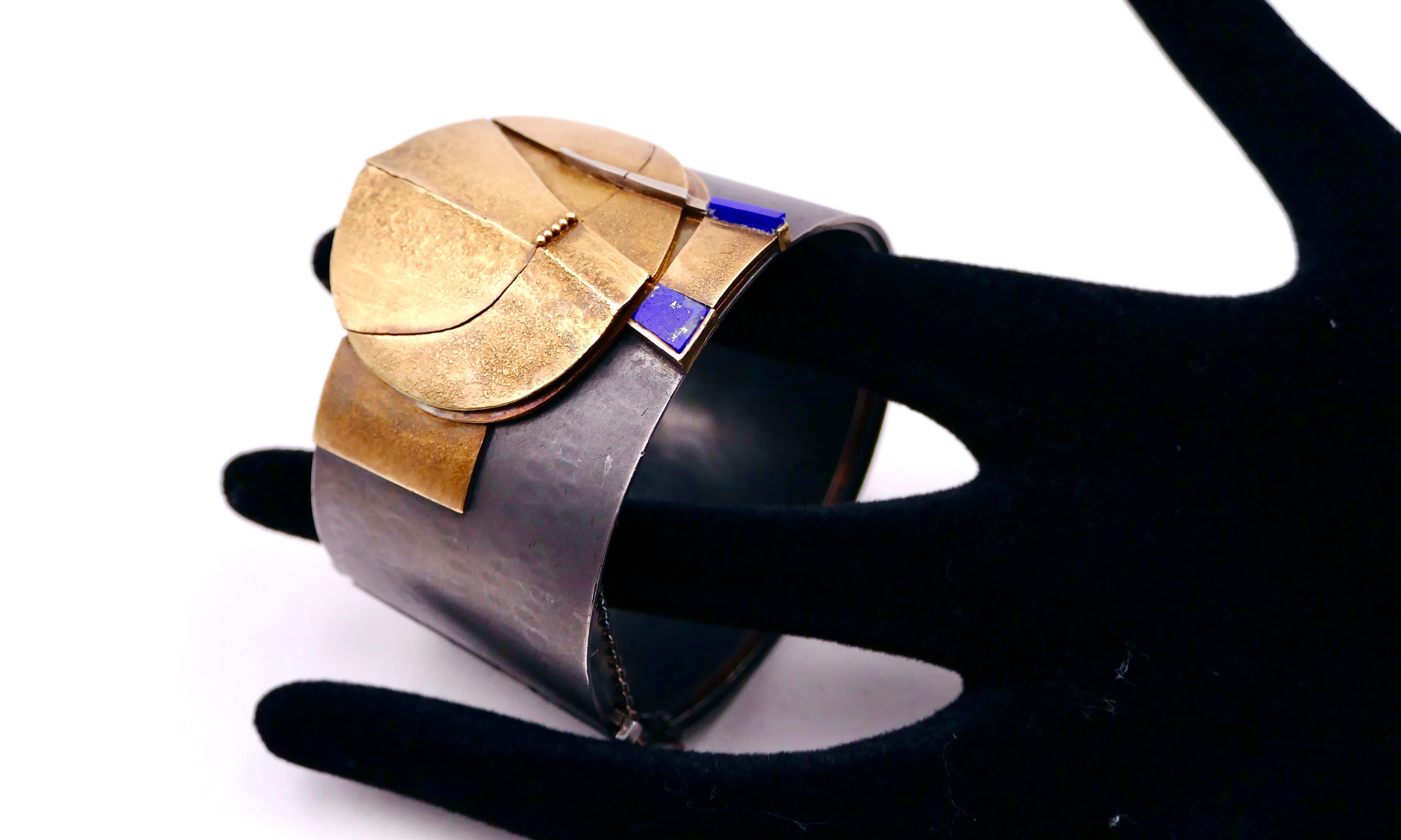Modernist Othmar ZSCHALER modernist cuff bracelet 1970' For Sale