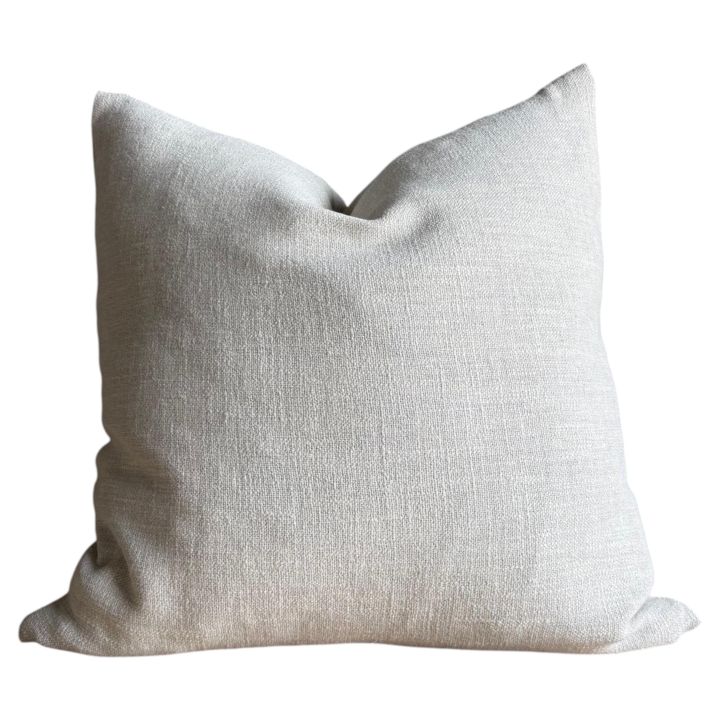 Otis Belgian Snow Linen Pillow 22 x 22 with Down Insert