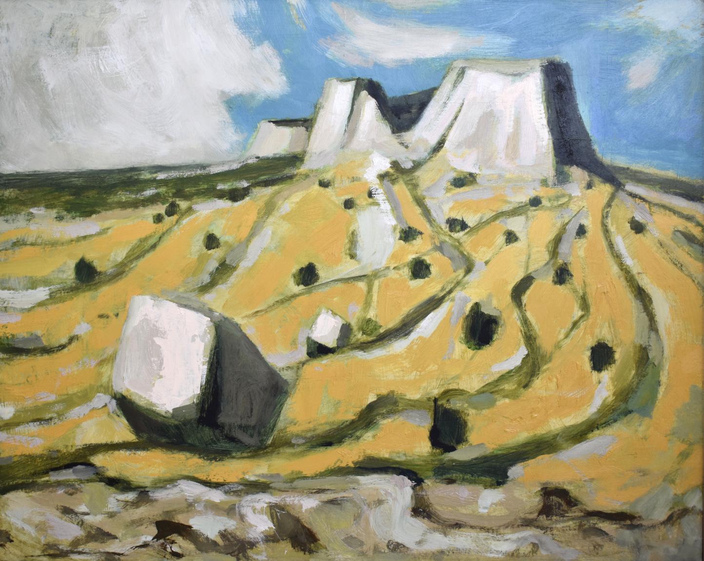 Otis Dozier Landscape Painting - "YELLOW MOUNTAIN COUNTRY" WEST TEXAS