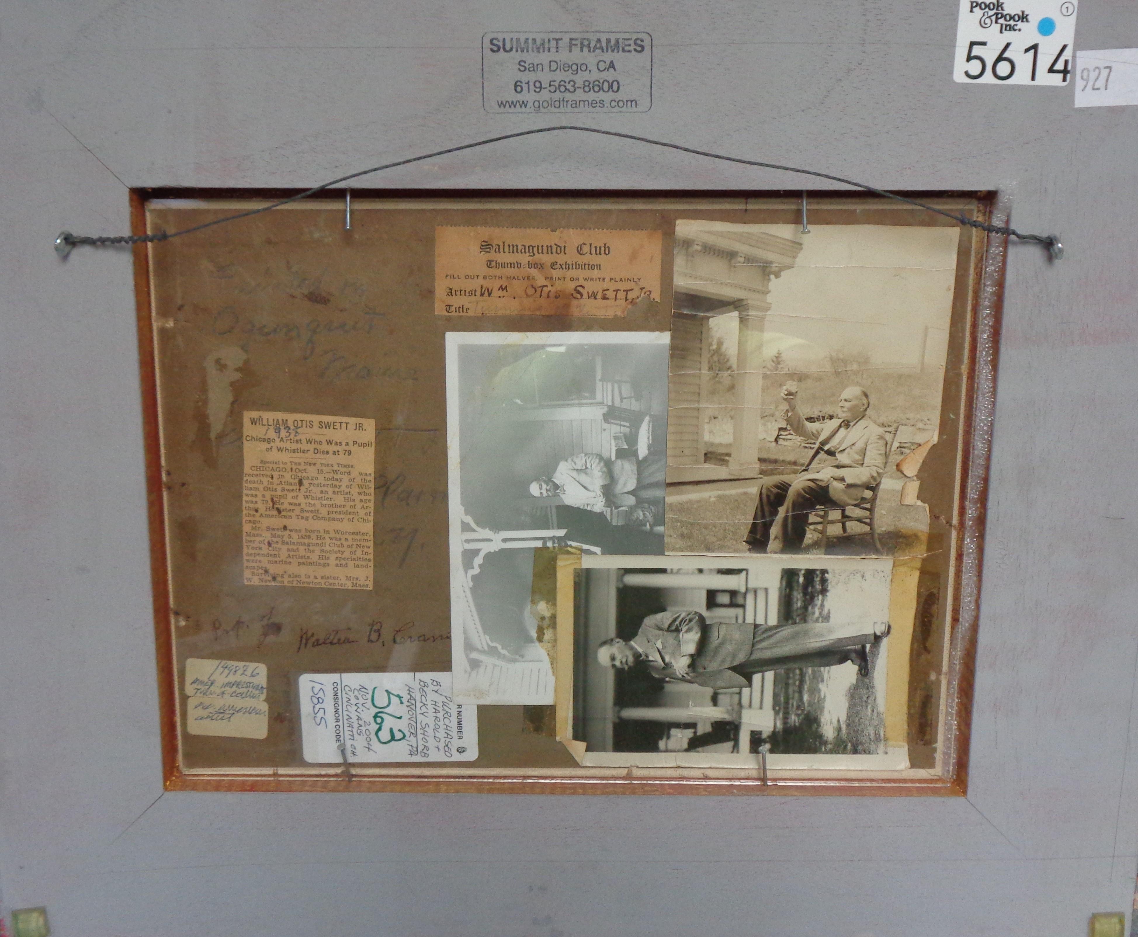 Impressionistische Meereslandschaft, Otis Swett, Ölgemälde Ogonquit ME  Salmagundi Label im Angebot 3