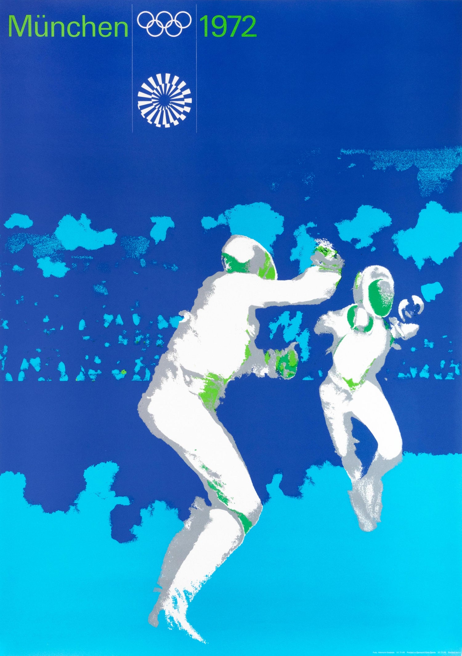 Otl Aicher - "Olympic Games 1972 - Handball" Munich Sports Original Vintage  Poster at 1stDibs
