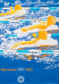 "Olympic Games 1972 - Swimming (Large)" Munich Sports Original Vintage Poster