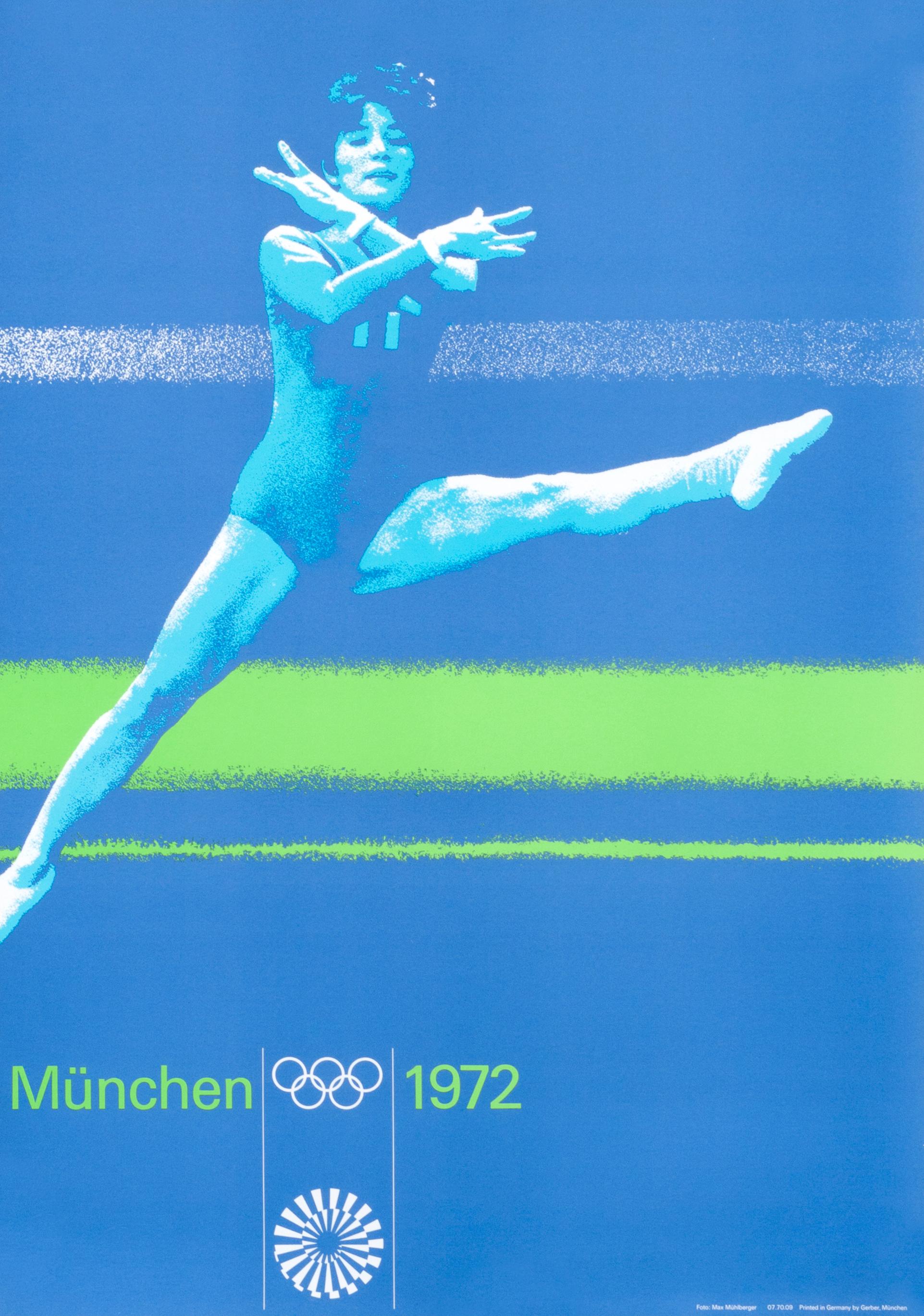 "Olympic Games 1972 - Women's Gymnastics" Munich Sports Original Vintage Poster - Print by Otl Aicher