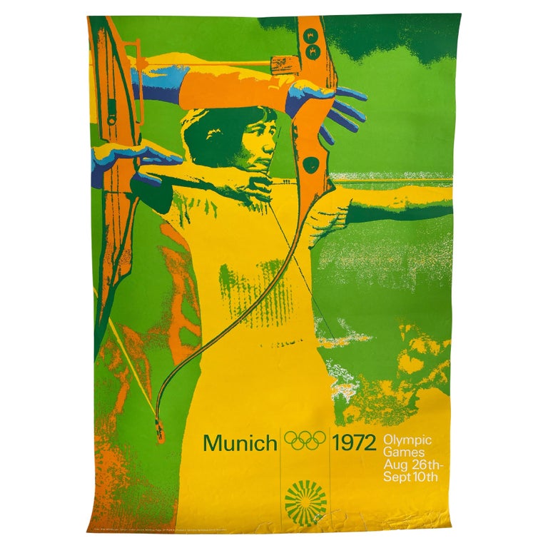 Otl Aicher "Olympic Games Munich 1972, Archery, Original Poster For Sale